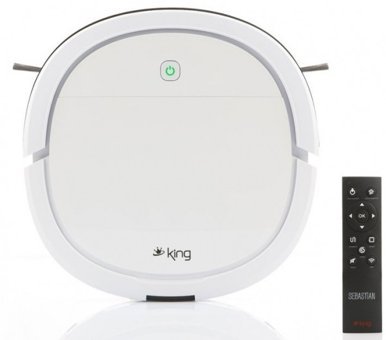 King Sebastian KRS-360 Haritalı Moplu 2200 Pa Beyaz Robot Süpürge ve Paspas