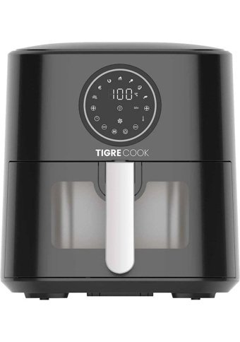 Tigre Cook AFT05001C Airfryer 5 lt Tek Hazneli Izgara Yapan Led Ekranlı Yağsız Sıcak Hava Fritözü Siyah