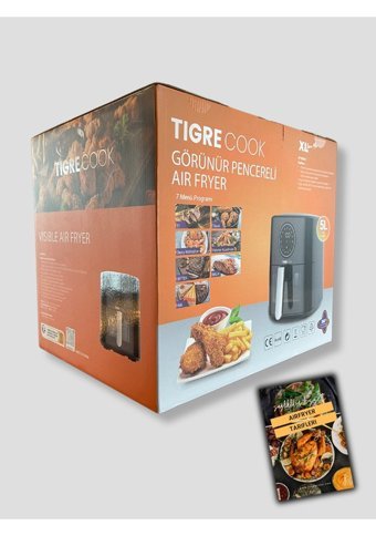 Tigre Cook AFT05001C Airfryer 5 lt Tek Hazneli Izgara Yapan Led Ekranlı Yağsız Sıcak Hava Fritözü Siyah