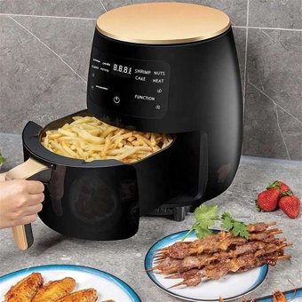 Eco Life Airfryer 6 lt Tek Hazneli Izgara Yapan Led Ekranlı Yağsız Sıcak Hava Fritözü Siyah