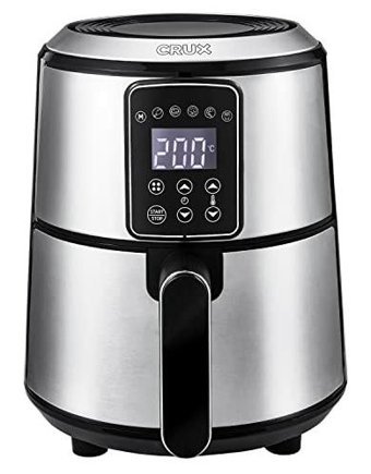 Crux Ss 3Qt Airfryer Tek Hazneli Led Ekranlı Sıcak Hava Fritözü Gri