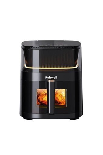 Robwell Rxo5 Airfryer 5 lt Tek Hazneli Led Ekranlı Yağsız Sıcak Hava Fritözü Siyah