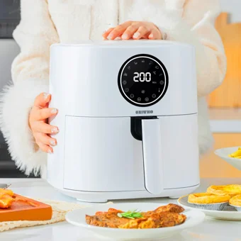 Uniwho Oa6 Airfryer Tek Hazneli Led Ekranlı Yağsız Sıcak Hava Fritözü Siyah