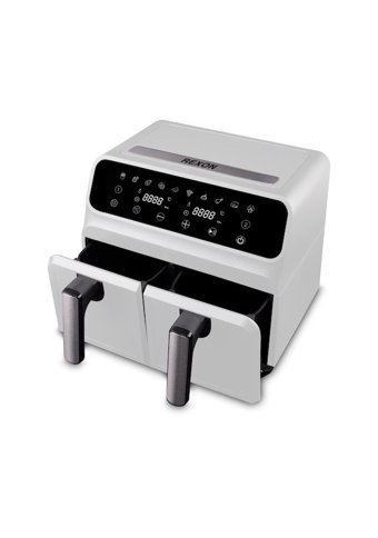 Rexon Dual-Cooker Airfryer 8 lt İki Hazneli Led Ekranlı Yağsız Sıcak Hava Fritözü Beyaz