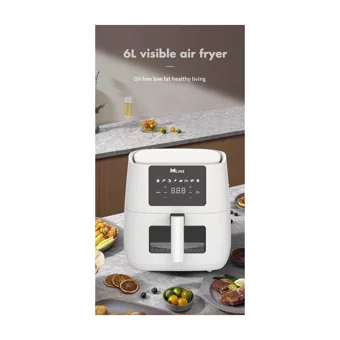 Urz Airfryer 6 lt Tek Hazneli Led Ekranlı Sıcak Hava Fritözü Beyaz