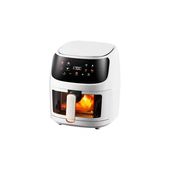 Chuangli Airfryer 6 lt Tek Hazneli Izgara Yapan Led Ekranlı Yağsız Sıcak Hava Fritözü Beyaz