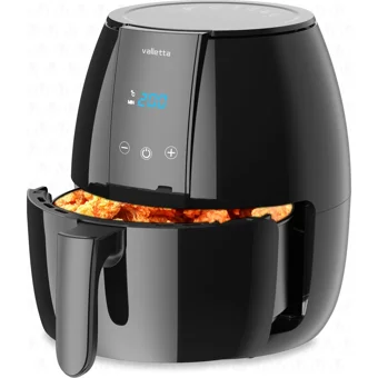 Valletta Raffle Airfryer 4 lt Tek Hazneli Led Ekranlı Yağsız Sıcak Hava Fritözü Siyah