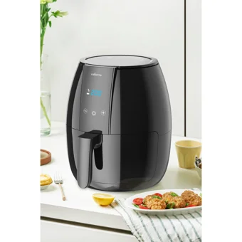 Valletta Raffle Airfryer 4 lt Tek Hazneli Led Ekranlı Yağsız Sıcak Hava Fritözü Siyah