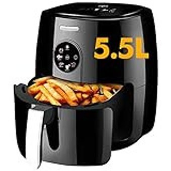 Arıntul Airfryer 5.5 lt Tek Hazneli Led Ekranlı Yağsız Sıcak Hava Fritözü Siyah