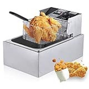 Tenglan 6 lt Tek Hazneli Yağlı Fritöz Gümüş