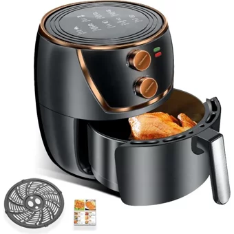 Eco Life Airfryer 6 lt Tek Hazneli Izgara Yapan Led Ekranlı Sıcak Hava Fritözü Siyah