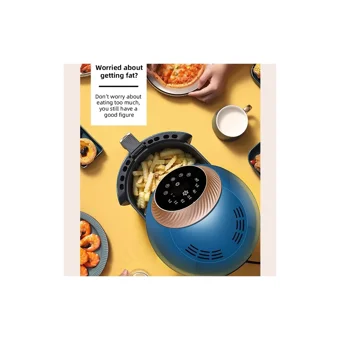 Konka Airfryer 0.9 lt Tek Hazneli Led Ekranlı Yağsız Sıcak Hava Fritözü Mavi