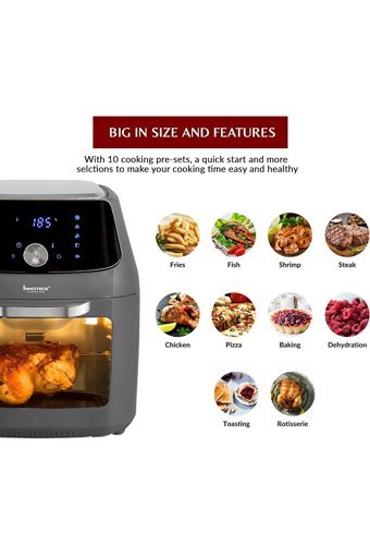Innoteck Kitchen Pro Airfryer 16 lt Tek Hazneli Izgara Yapan Led Ekranlı Sıcak Hava Fritözü Gri