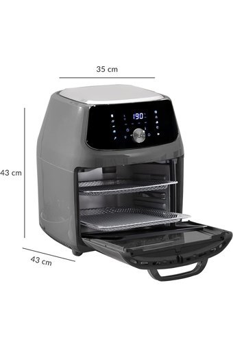 Innoteck Kitchen Pro Airfryer 16 lt Tek Hazneli Izgara Yapan Led Ekranlı Sıcak Hava Fritözü Gri