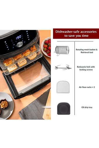 Innoteck Kitchen Pro Airfryer 16 lt Tek Hazneli Izgara Yapan Led Ekranlı Sıcak Hava Fritözü Gri