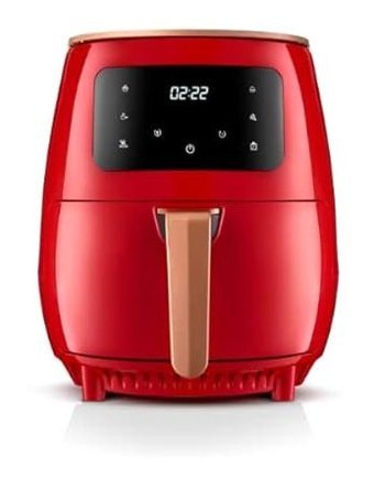 Feel Lagom Crunch Airfryer 4.5 lt Tek Hazneli Izgara Yapan Led Ekranlı Yağsız Sıcak Hava Fritözü Kırmızı