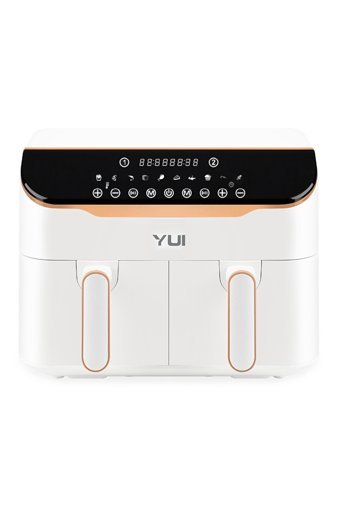 Yui M45 Airfryer 8 lt İki Hazneli Izgara Yapan Yağsız Sıcak Hava Fritözü Beyaz