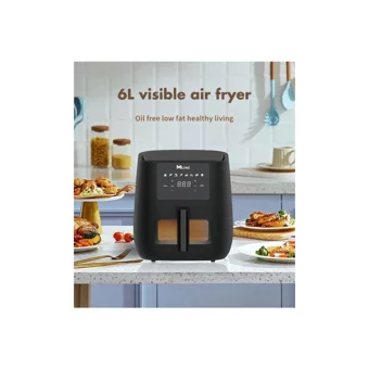 Urz Airfryer 6 lt Tek Hazneli Led Ekranlı Sıcak Hava Fritözü Siyah