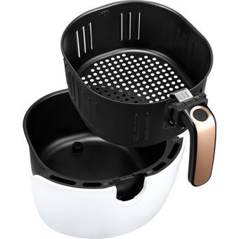 Tmarkt Airfryer 5.5 lt Tek Hazneli Led Ekranlı Yağsız Sıcak Hava Fritözü Beyaz