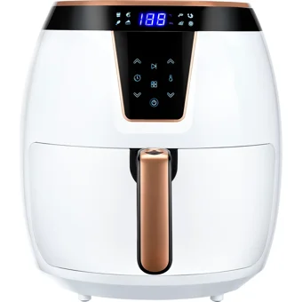 Tmarkt Airfryer 5.5 lt Tek Hazneli Led Ekranlı Yağsız Sıcak Hava Fritözü Beyaz