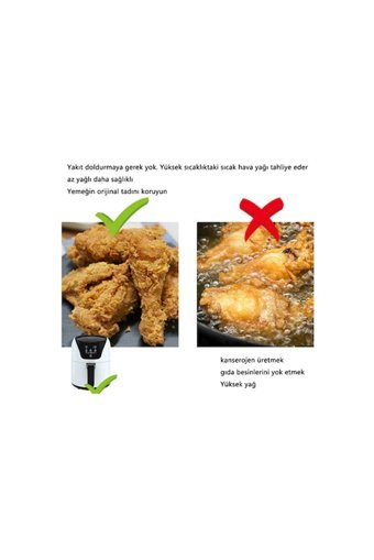 Mijia Silencare Airfryer 5 lt Tek Hazneli Izgara Yapan Led Ekranlı Yağsız Sıcak Hava Fritözü Beyaz