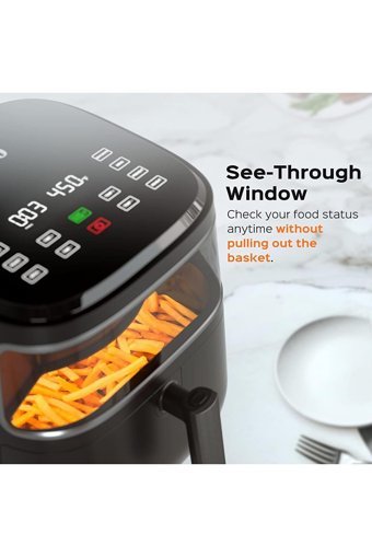Dreo Airfryer 5 lt Tek Hazneli Led Ekranlı Yağsız Sıcak Hava Fritözü Siyah