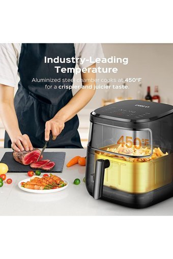 Dreo Airfryer 5 lt Tek Hazneli Led Ekranlı Yağsız Sıcak Hava Fritözü Siyah