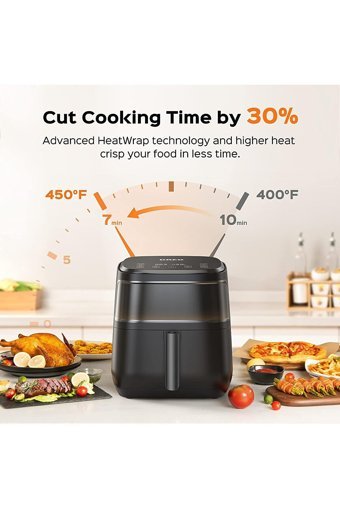Dreo Airfryer 5 lt Tek Hazneli Led Ekranlı Yağsız Sıcak Hava Fritözü Siyah