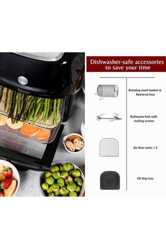 Innoteck Kitchen Pro Airfryer 16 lt Tek Hazneli Izgara Yapan Led Ekranlı Sıcak Hava Fritözü Siyah