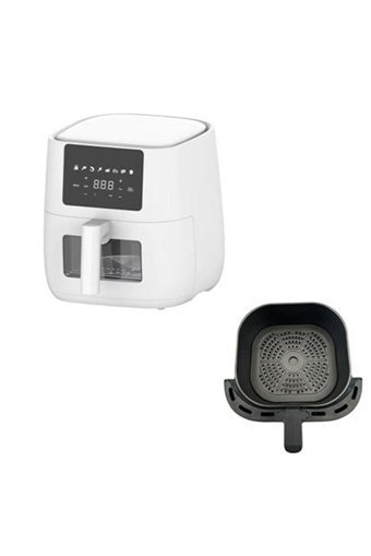 Miline AF06Le4 Airfryer 6 lt Tek Hazneli Izgara Yapan Led Ekranlı Yağsız Sıcak Hava Fritözü Siyah