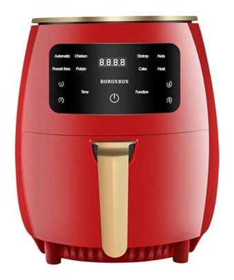 Nqyzzfd Airfryer 4.5 lt Tek Hazneli Izgara Yapan Led Ekranlı Yağsız Sıcak Hava Fritözü Siyah
