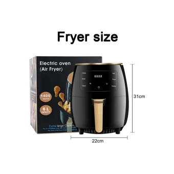 Horizon Store Airfryer 6 lt Tek Hazneli Izgara Yapan Yağsız Sıcak Hava Fritözü Beyaz