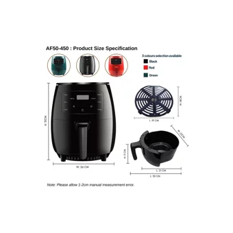 Horizon Store Airfryer 6 lt Tek Hazneli Izgara Yapan Yağsız Sıcak Hava Fritözü Beyaz
