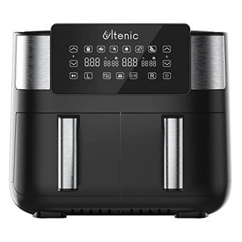Ultenic K20 Airfryer 7.6 lt İki Hazneli Led Ekranlı Yağsız Sıcak Hava Fritözü İnox