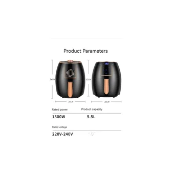 Horizon Store AF346D Airfryer 5.5 lt Tek Hazneli Led Ekranlı Yağsız Sıcak Hava Fritözü Siyah