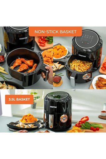 Geepas Airfryer 3.5 lt Tek Hazneli Izgara Yapan Yağsız Sıcak Hava Fritözü Siyah