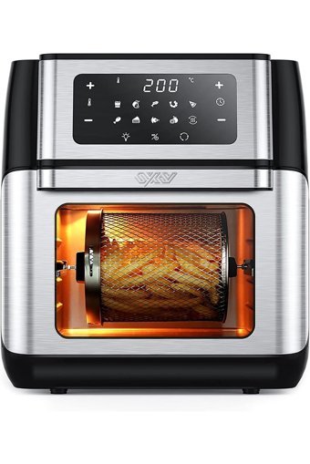 Innsky Airfryer 10 lt Tek Hazneli Izgara Yapan Led Ekranlı Sıcak Hava Fritözü Gri