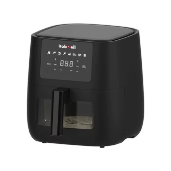 Robwell AS27 Airfryer 6 lt Tek Hazneli Izgara Yapan Led Ekranlı Yağsız Sıcak Hava Fritözü Siyah