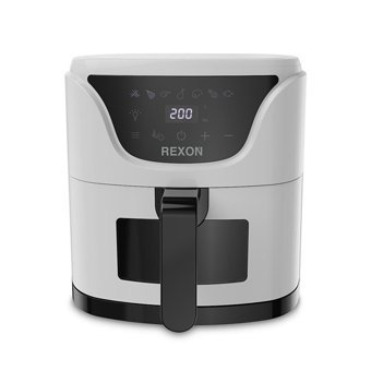 Rexon Smart Airfryer 4.5 lt Tek Hazneli Led Ekranlı Yağsız Sıcak Hava Fritözü Beyaz