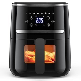 Belect ‎B0BRR7SYD8 Airfryer 4.5 lt Tek Hazneli Led Ekranlı Yağsız Sıcak Hava Fritözü Siyah