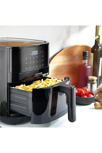 Schafer Fit Fry Look Airfryer 5.5 lt Tek Hazneli Led Ekranlı Yağsız Sıcak Hava Fritözü Siyah