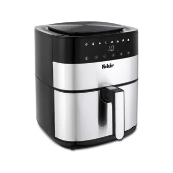 Fakir Airfryer 4 lt İki Hazneli Izgara Yapan Led Ekranlı Sıcak Hava Fritözü Gri