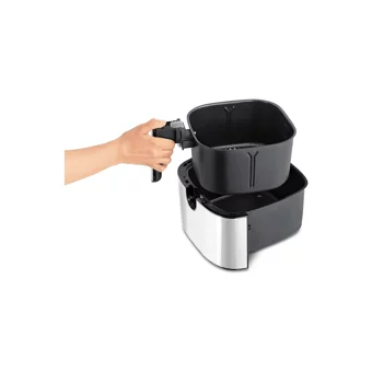 Fakir Airfryer 4 lt İki Hazneli Izgara Yapan Led Ekranlı Sıcak Hava Fritözü Gri