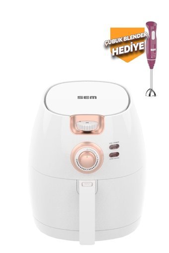 Sem SC301 Airfryer 5 lt Tek Hazneli Yağsız Sıcak Hava Fritözü Beyaz