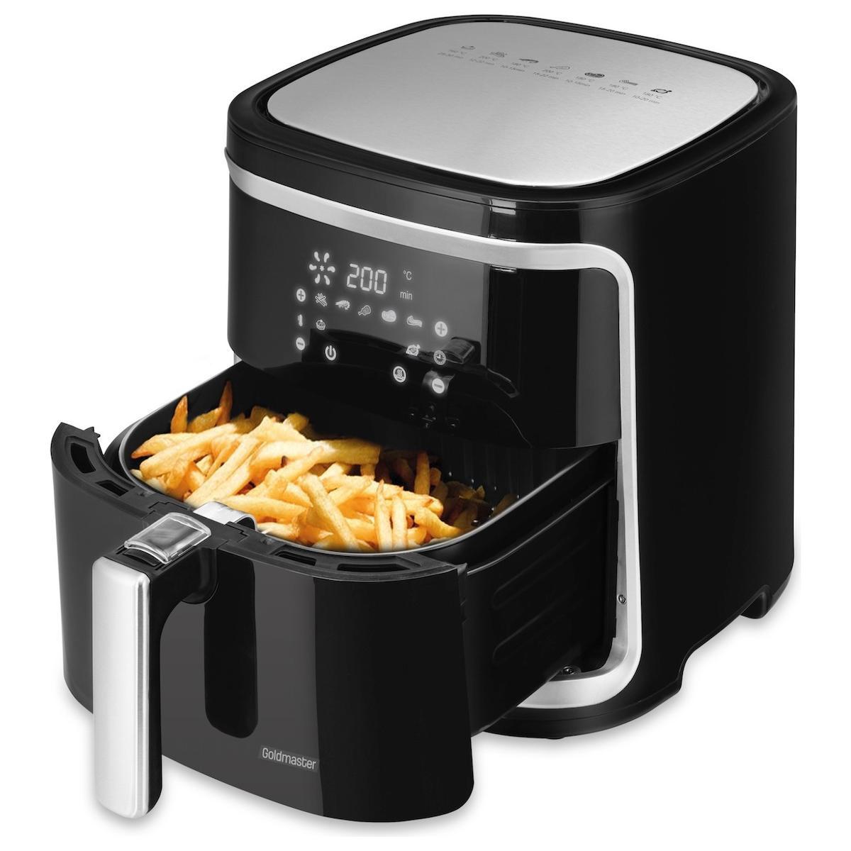Goldmaster Gm-7485 Airfryer 7 lt Tek Hazneli Led Ekranlı Yağsız Sıcak Hava Fritözü Siyah