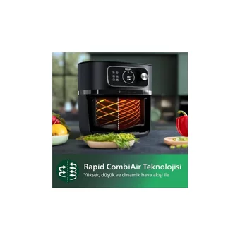 Philips HD9875/90 Xxl Airfryer 8.3 lt Tek Hazneli Izgara Yapan Led Ekranlı Yağsız Sıcak Hava Fritözü Siyah