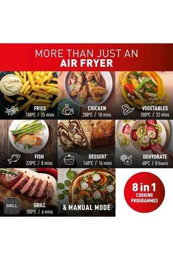 Tefal Easy Fry & Grill Premium Airfryer 8.3 lt İki Hazneli Led Ekranlı Yağsız Sıcak Hava Fritözü Gri