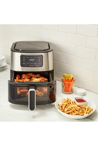 Cuisinart Airfryer 6 lt Tek Hazneli Izgara Yapan Led Ekranlı Sıcak Hava Fritözü Gri