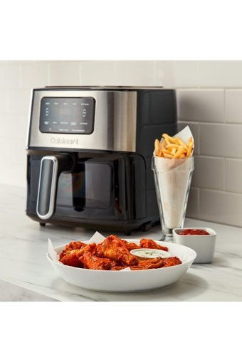 Cuisinart Airfryer 6 lt Tek Hazneli Izgara Yapan Led Ekranlı Sıcak Hava Fritözü Gri