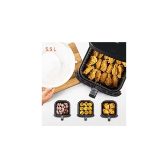 Cosori Premium Airfryer 5.5 lt Tek Hazneli Izgara Yapan Led Ekranlı Yağsız Sıcak Hava Fritözü Siyah